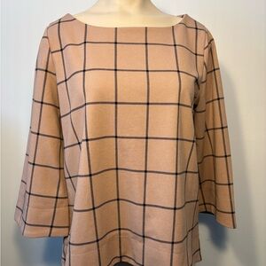 Melloday 3/4 Sleeve Top - Tan and Black